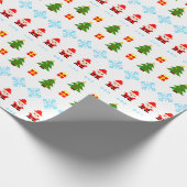 Pixel Art Kerstmis Cadeaupapier (Hoek)