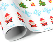 Pixel Art Kerstmis Cadeaupapier (Rol Hoek)