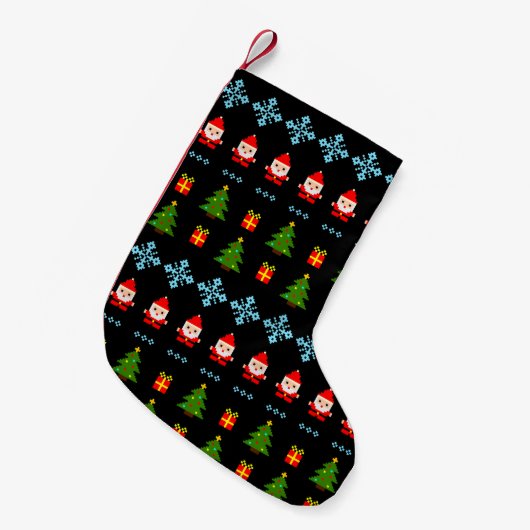 Pixel Art Kerstmis Kleine Kerstsok (Voorkant (Hangend))