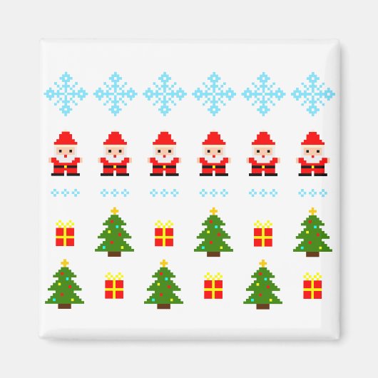 Pixel Art Kerstmis Magneet (Voorkant)