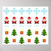 Pixel Art Kerstmis Poster (Voorkant)