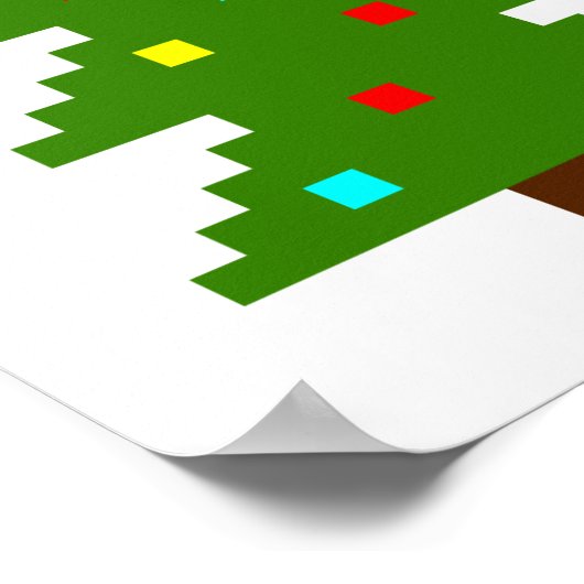 Pixel Art Kerstmis Poster (Hoek)