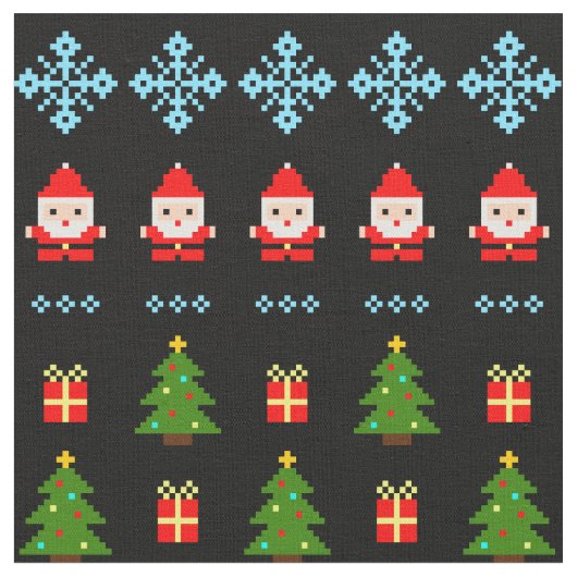 Pixel Art Kerstmis Stof (Close Up)