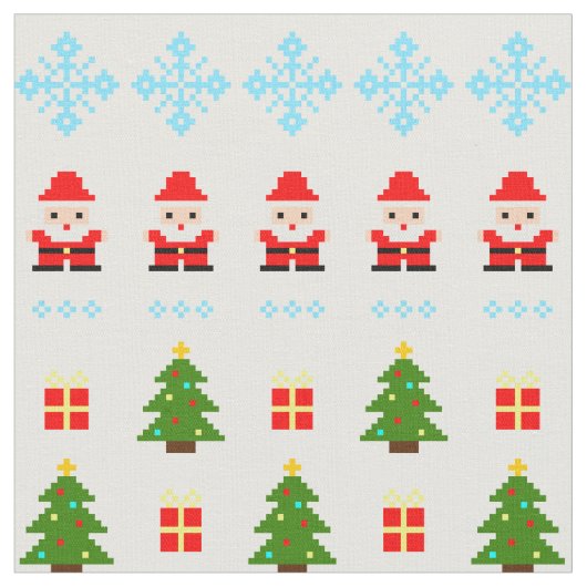 Pixel Art Kerstmis Stof (Close Up)