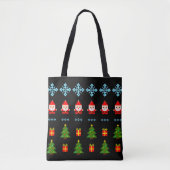 Pixel Art Kerstmis Tote Bag (Voorkant)