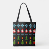 Pixel Art Kerstmis Tote Bag (Achterkant)