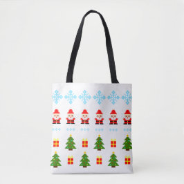 Pixel Art Kerstmis Tote Bag