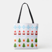 Pixel Art Kerstmis Tote Bag (Achterkant)