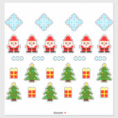 Pixel Art kerstset Sticker 2 (Vel)