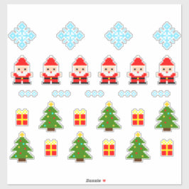 Pixel Art kerstset Sticker 2