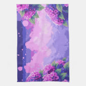 Pixel Art Keuken Handdoek met Hydrangea (Verticaal)