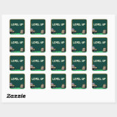 Pixel Art Level Up Studies Vierkant Vierkante Sticker (Vel)
