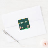 Pixel Art Level Up Studies Vierkant Vierkante Sticker (Envelop)