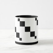 Pixel Art Mok – Zwart-wit minimalistische stijl (Midden)