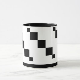 Pixel Art Mok – Zwart-wit minimalistische stijl