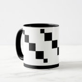 Pixel Art Mok – Zwart-wit minimalistische stijl (Voorkant links)