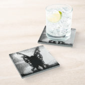 Pixel Art Mothman Glazen Onderzetter (Schuin)