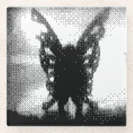 Pixel Art Mothman Glazen Onderzetter