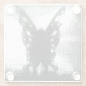 Pixel Art Mothman Glazen Onderzetter (Achterkant)