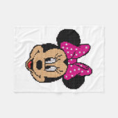 Pixel Art Muis met Roze Strik Fleece Deken (Voorkant (Horizontaal))