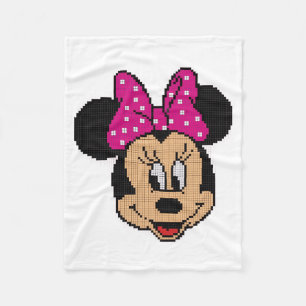 Pixel Art Muis met Roze Strik Fleece Deken