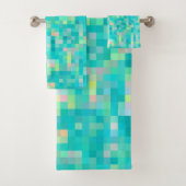 Pixel Art Multicolor Pattern Bad Handdoek (Insitu)