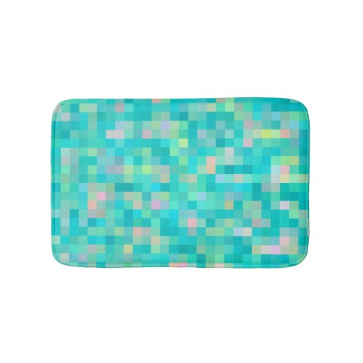 Pixel Art Multicolor Pattern Badmat (Voorkant)