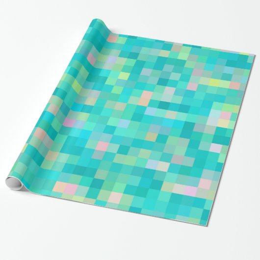 Pixel Art Multicolor Pattern Cadeaupapier (Uitgerold)