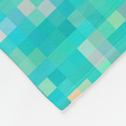 Pixel Art Multicolor Pattern Fleece Deken (Hoek)