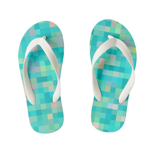 Pixel Art Multicolor Pattern Kinder Teenslippers (Voetbed)