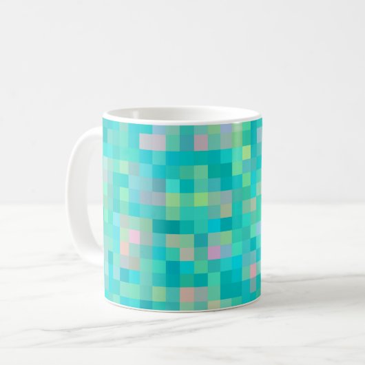 Pixel Art Multicolor Pattern Koffiemok (Voorkant links)