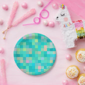 Pixel Art Multicolor Pattern Papieren Bordje (Feest)