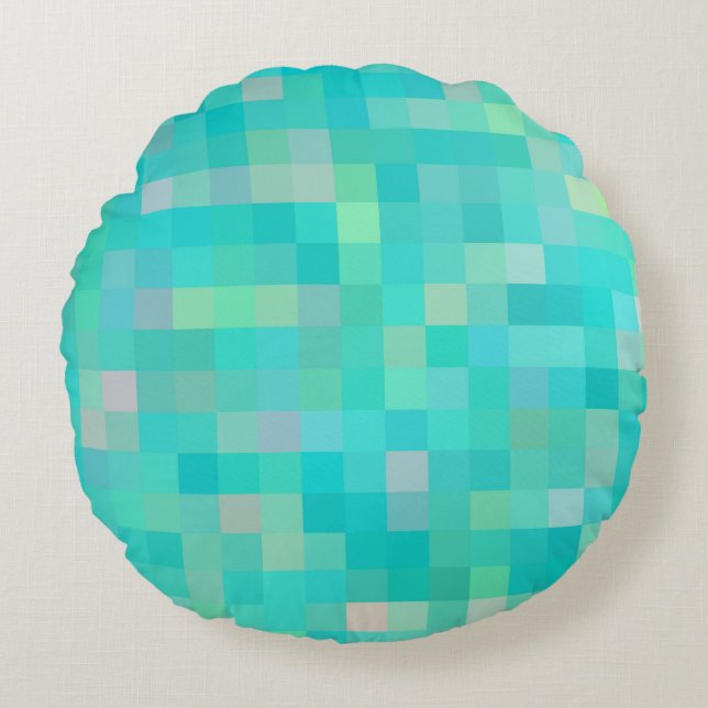 Pixel Art Multicolor Pattern Rond Kussen (Voorkant)