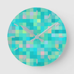 Pixel Art Multicolor Pattern Ronde Klok