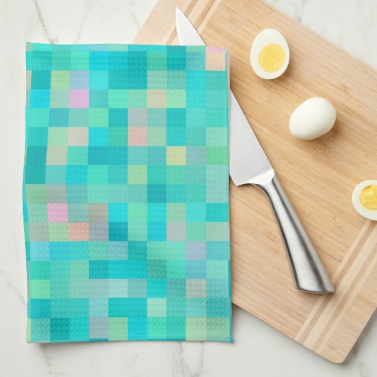 Pixel Art Multicolor Pattern Theedoek (Quarter Fold)