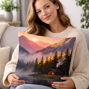 Pixel Art Natuur Landschap Kussen
