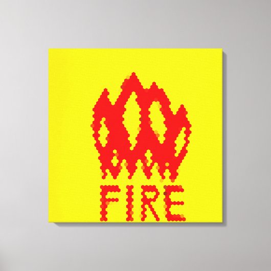 PIXEL ART op vlammen op canvasafdruk Canvas Afdruk (Voorkant)
