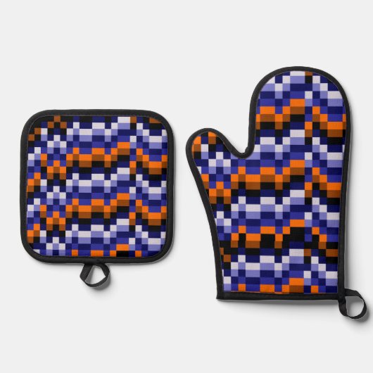 Pixel Art Oven Mitt & Pot Holder Set (Voorkant)