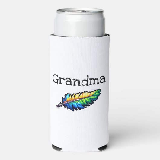 Pixel Art Parrot gepersonaliseerd Seltzer Blikjeskoeler (Seltzer Achterkant)