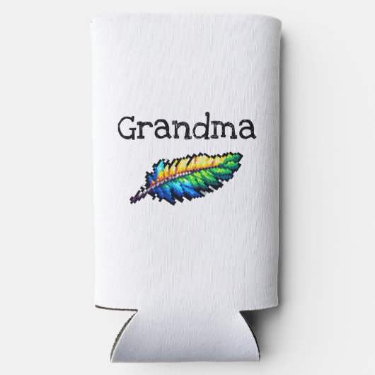 Pixel Art Parrot gepersonaliseerd Seltzer Blikjeskoeler (Achterkant)