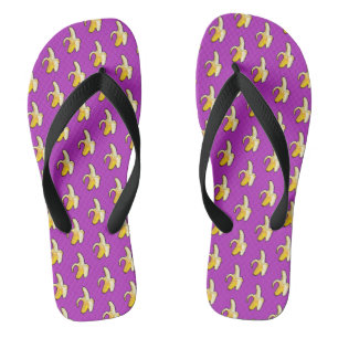 Pixel Art Pattern Peeled Yellow Banana Teenslippers