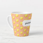 Pixel Art Pink & Yellow Battenberg Cake Pattern Latte Mok (Linkerhoek)