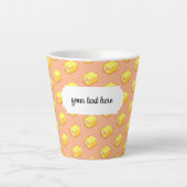 Pixel Art Pink & Yellow Battenberg Cake Pattern Latte Mok (Voorkant)