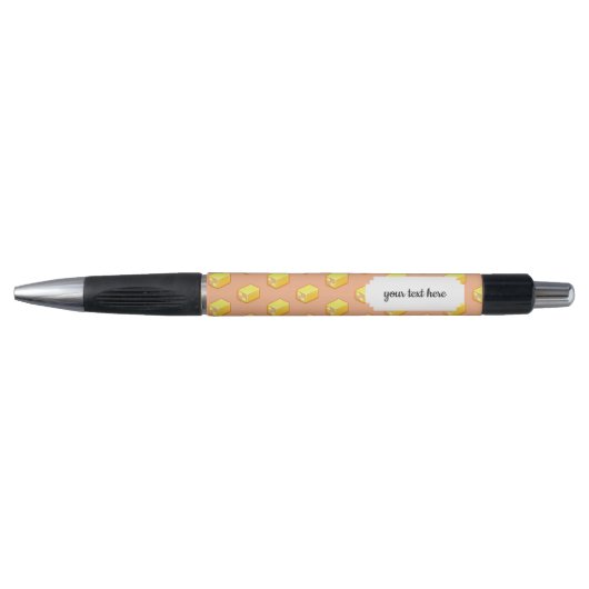 Pixel Art Pink & Yellow Battenberg Cake Pattern Pen (Voorkant)