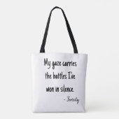 Pixel art portrait  fierce woman with silent gaze tote bag (Achterkant)