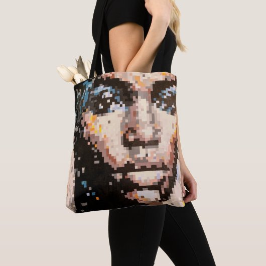 Pixel art portrait  fierce woman with silent gaze tote bag (Dichtbij)