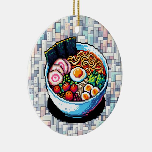 Pixel Art Ramen Noodles Keramisch Ornament (Rechts)