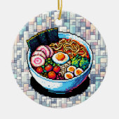 Pixel Art Ramen Noodles Keramisch Ornament (Voorkant)