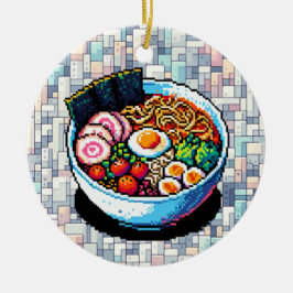 Pixel Art Ramen Noodles Keramisch Ornament