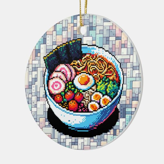 Pixel Art Ramen Noodles Keramisch Ornament (Links)